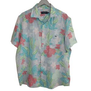 Vineyard Vines Linen Camp Shirt Sz L New